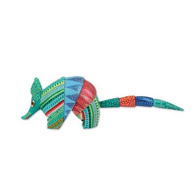 Alternate image for Handcrafted Copal Wood Alebrije Armadillo Figurine Exquisite Armadillo