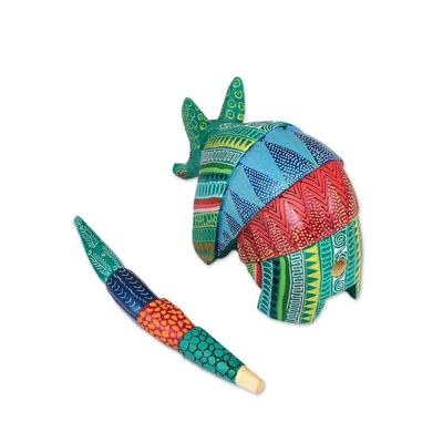 Alternate image for Handcrafted Copal Wood Alebrije Armadillo Figurine Exquisite Armadillo