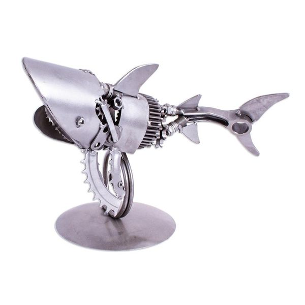 Alternate image for Recycled Auto Parts Shark Sculpture from Mexico Mighty Shark