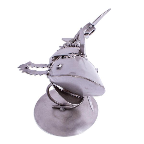 Alternate image for Recycled Auto Parts Shark Sculpture from Mexico Mighty Shark