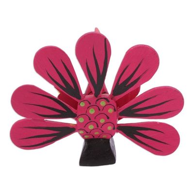 Alternate image for Alebrije Wood Peacock Sculpture from Mexico Flapping Peacock