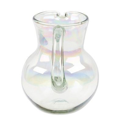 Alternate image for Eco-Friendly Clear Handblown Recycled Glass Pitcher Ethereal Splendor