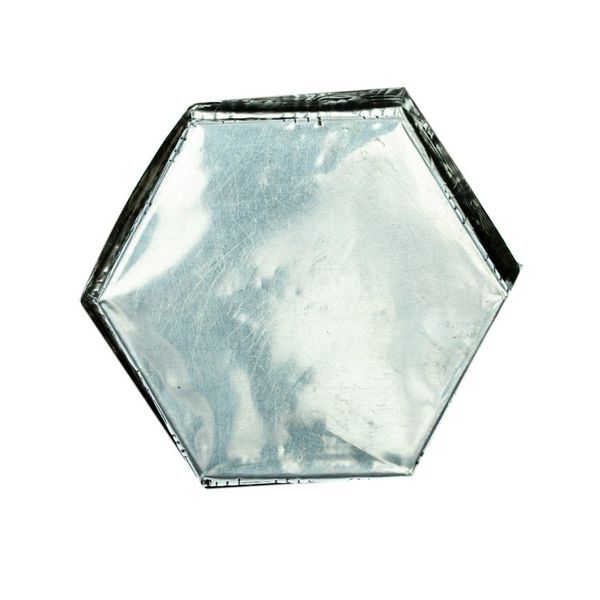 Alternate image for Hexagonal Aluminum Decorative Box with Flower from Mexico Hexagonal Blue