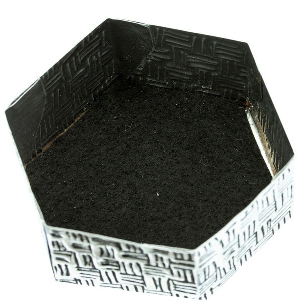 Alternate image for Hexagonal Aluminum Decorative Box with Flower from Mexico Hexagonal Blue