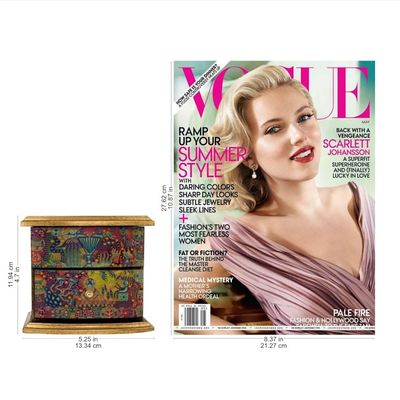 Alternate image for Decoupage on Pinewood Jewelry Box with Huichol Theme Huichol Vision