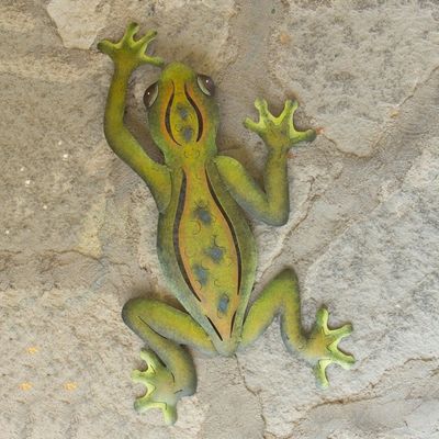 Alternate image for Unique Hand Crafted Steel Wall Art Sculpture Mexican Tree Frog