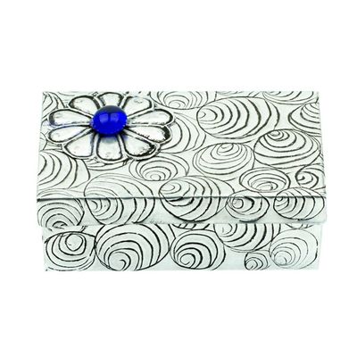 Alternate image for Decorative Lidded Box in Aluminum Repousse from Mexico Radiant Treasure