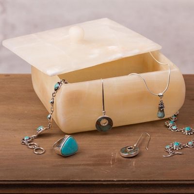Alternate image for Handmade Onyx Decorative Box from Mexico Rich Earth
