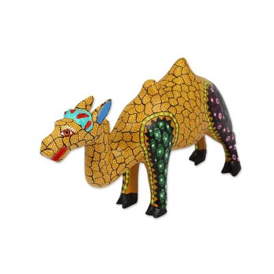 Alternate image for Handcrafted Copal Wood Camel Alebrije Figurine Joyful Camel