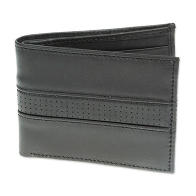 Alternate image for Handcrafted Black Leather Wallet Night Magic