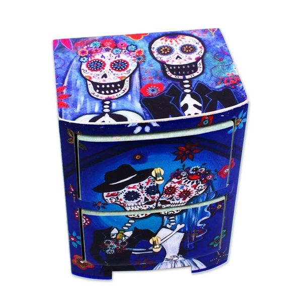 Alternate image for Day of the Dead Themed Jewelry Chest Deadly Couple