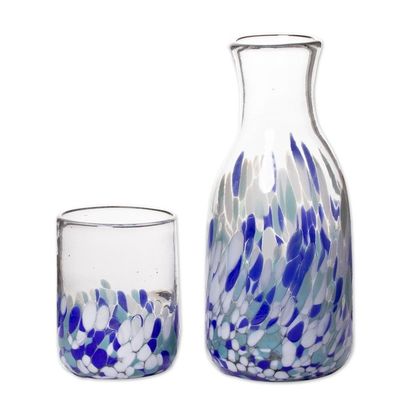 Alternate image for Handmade Glass Carafe and Cup Pair Cool Water