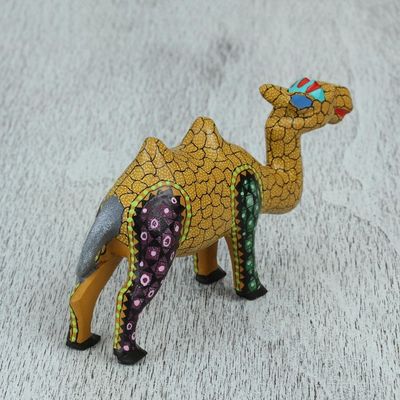 Alternate image for Handcrafted Copal Wood Camel Alebrije Figurine Joyful Camel