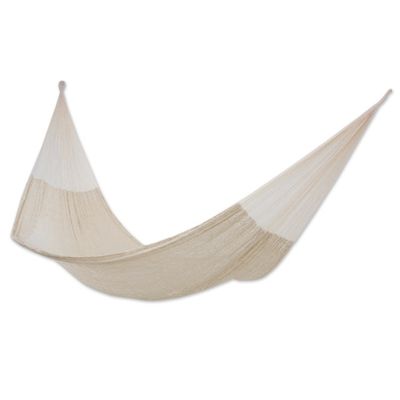 Alternate image for Handcrafted Cotton Solid Rope Hammock Double Natural Comfort