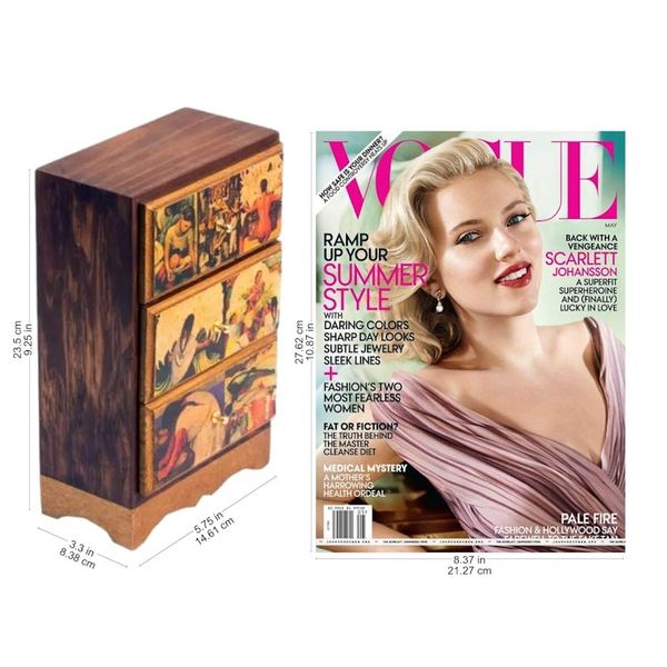Alternate image for Unique Decoupage Wood Jewelry Box Diego Riveras Mexico