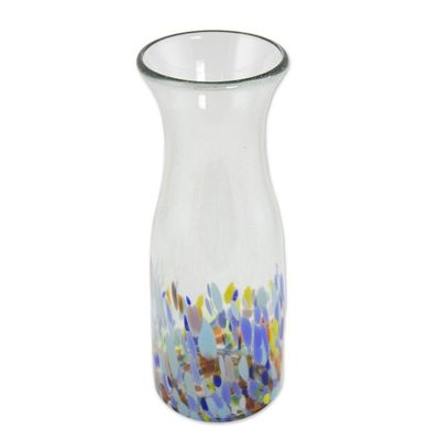 Alternate image for Artisan Crafted Colorful Mexican Hand Blown Carafe 28 oz Confetti Festival