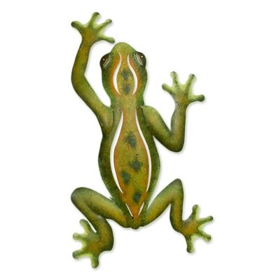 Alternate image for Unique Hand Crafted Steel Wall Art Sculpture Mexican Tree Frog