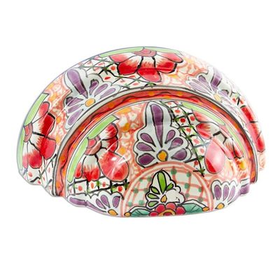 Alternate image for Half Round Talavera Style Ceramic Wall Planter Colorful Garden