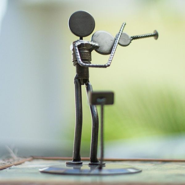 Alternate image for Auto part sculpture Rustic Violinist