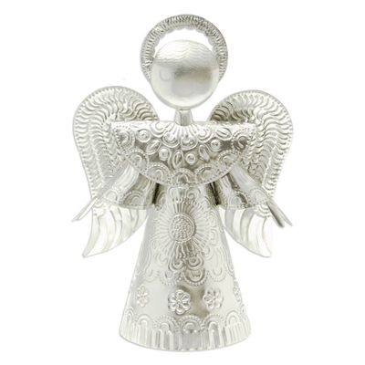 Alternate image for Handmade Tin Christmas Statuette 12 Inch Angel of Oaxaca