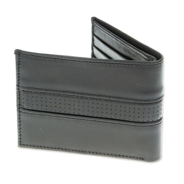 Alternate image for Handcrafted Black Leather Wallet Night Magic