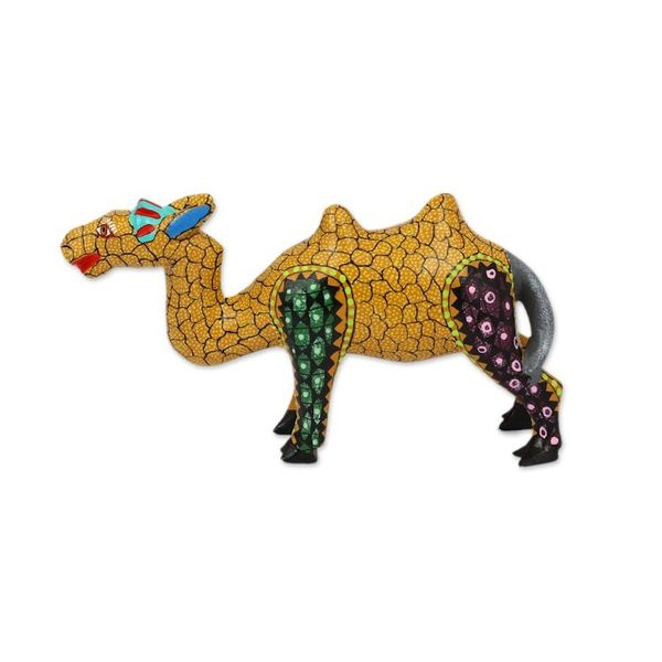Alternate image for Handcrafted Copal Wood Camel Alebrije Figurine Joyful Camel