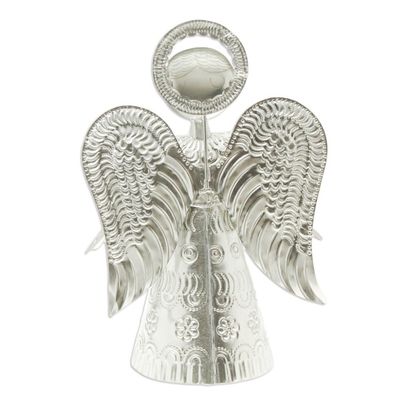 Alternate image for Handmade Tin Christmas Statuette 12 Inch Angel of Oaxaca