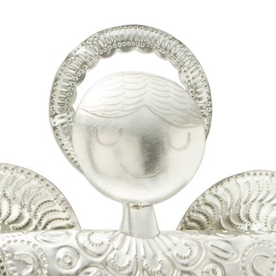 Alternate image for Handmade Tin Christmas Statuette 12 Inch Angel of Oaxaca