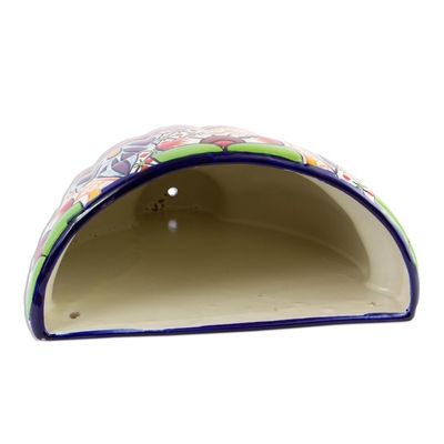 Alternate image for Ceramic Wall Planter Hand Crafted in Mexico Talavera Garden