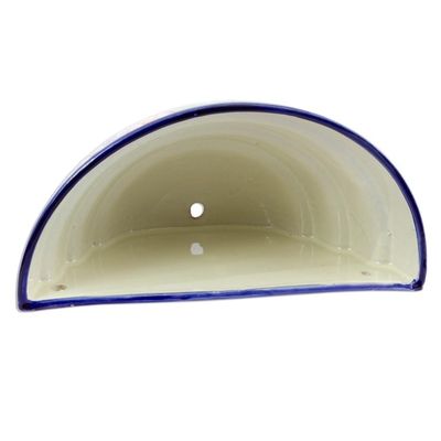 Alternate image for Half Round Talavera Style Ceramic Wall Planter Colorful Garden