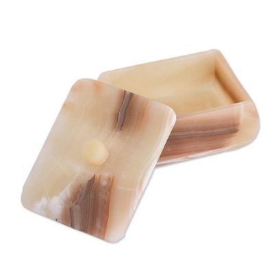 Alternate image for Handmade Onyx Decorative Box from Mexico Rich Earth