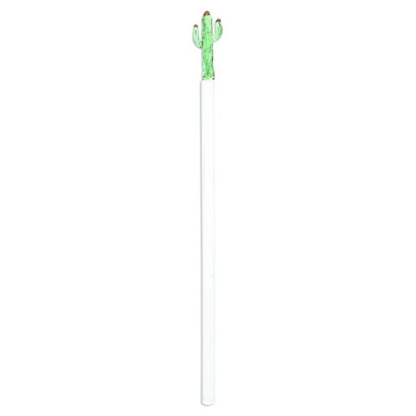 Alternate image for Mexican Recycled Glass Cocktail Stirrer with Cactus Celebration Cactus