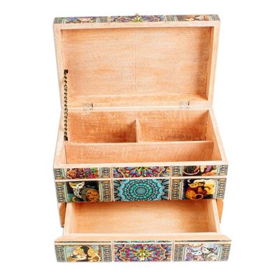 Alternate image for Decoupage Cats Jewelry Box from Mexico Protective Cats