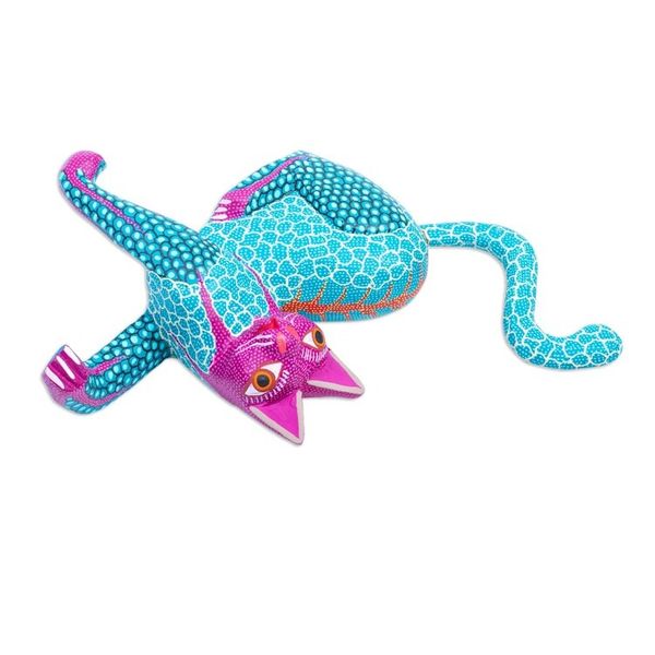 Alternate image for Copal Wood Oaxaca Alebrije Cat in Multiple Bright Colors My Domain