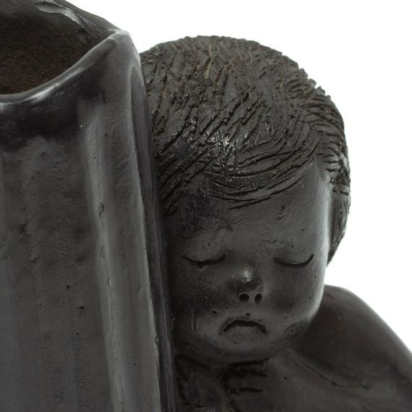 Alternate image for Handmade Taper Candleholder in Ceramic Sleeping Angel