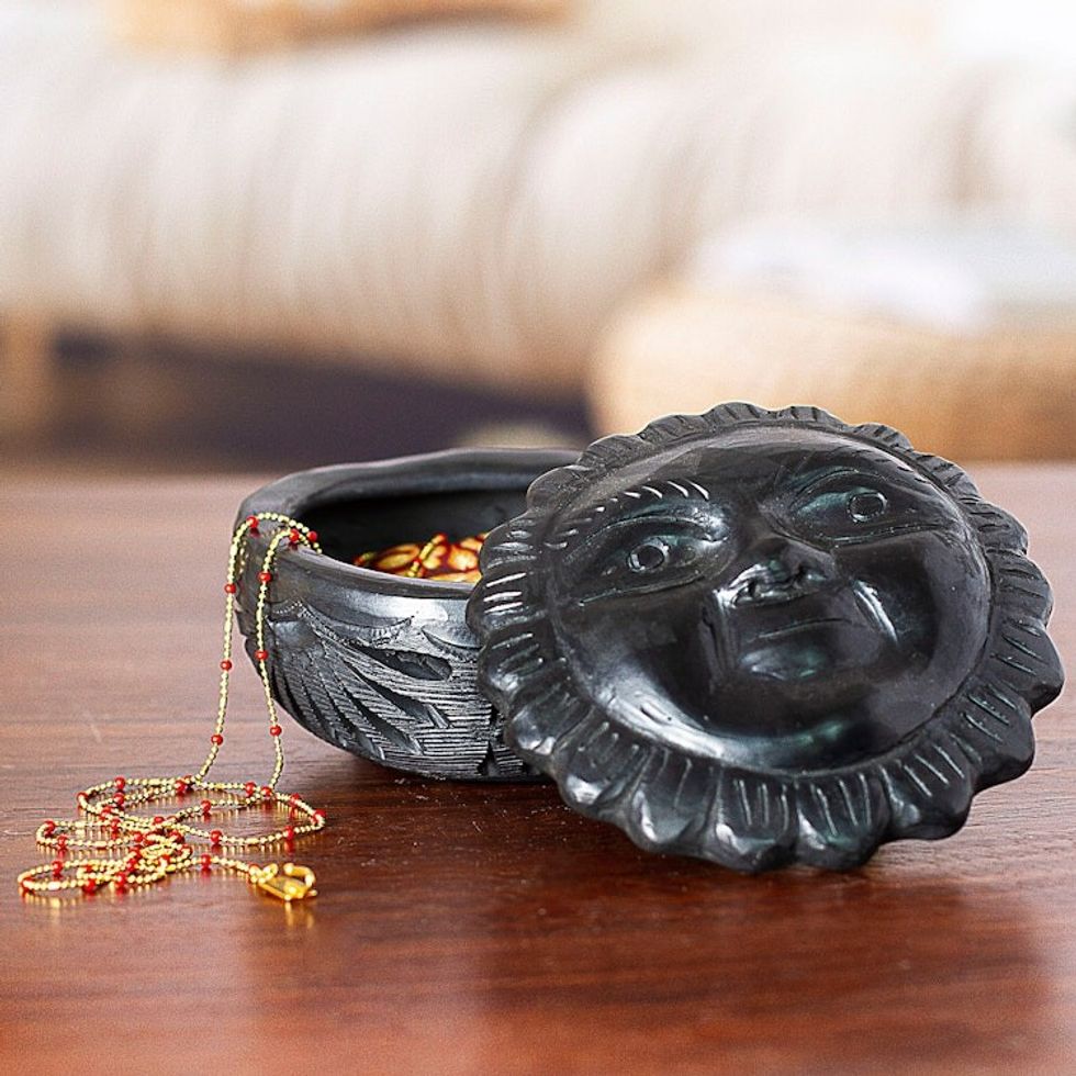 Barro Negro Decorative Box 'Placid Sun'