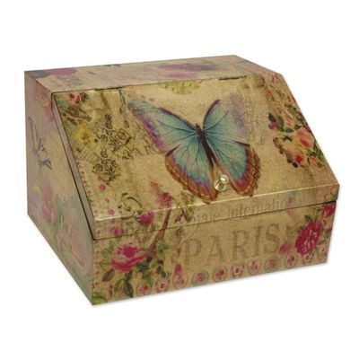 Alternate image for Floral Decoupage Box with Butterflies and Hidden Drawer Butterfly Enchantment