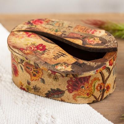 Alternate image for Oval Decoupage Victorian-Style Pinewood Treasure Box Memories