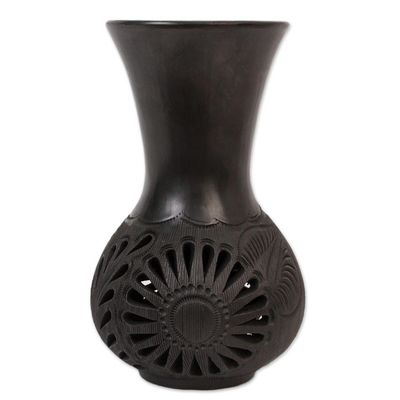 Alternate image for Floral Barro Negro Ceramic Decorative Vase Barro Negro Rays