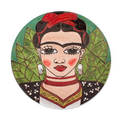 Alternate image for Handcrafted Frida Kahlo Colorful Ceramic Decorative Plate Fantastic Frida