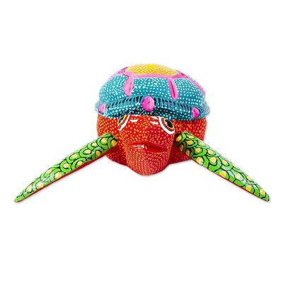 Alternate image for Artisan Crafted Small Alebrije Sculpture Orange Turtle