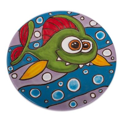 Alternate image for Goofy Fish Ceramic Wall Art from Mexico Goofy Fish