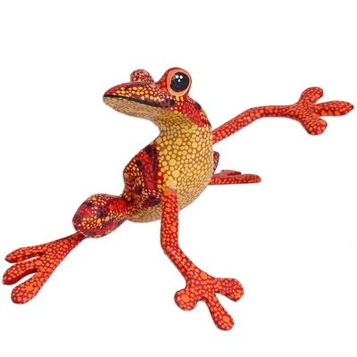 Alternate image for Wood Alebrije Tree Frog Sculpture from Mexico Lithe Tree Frog