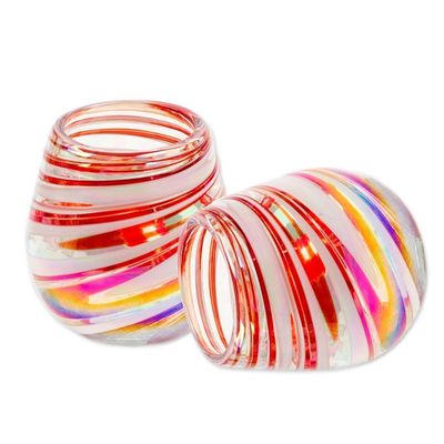 Alternate image for Pair of Eco-Friendly Handblown Stemless Wine Glasses Joyous Enchantment