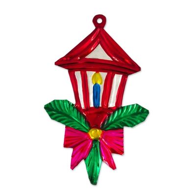 Alternate image for Mexican Hand Painted Tin Lantern Ornaments set of 6 Candle Lights