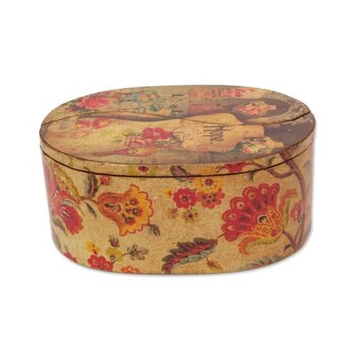 Alternate image for Oval Decoupage Victorian-Style Pinewood Treasure Box Memories