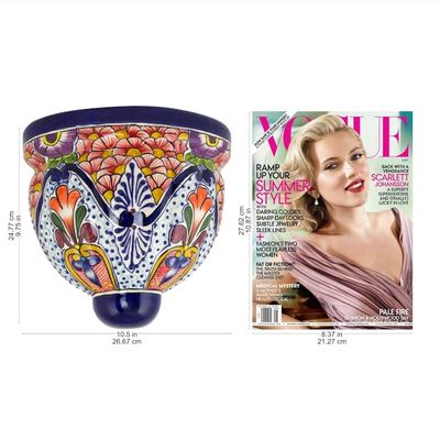 Alternate image for Artisan Crafted Talavera-Inspired Ceramic Wall Planter Radiant Flowers