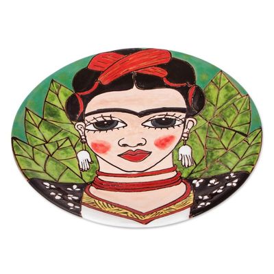Alternate image for Handcrafted Frida Kahlo Colorful Ceramic Decorative Plate Fantastic Frida