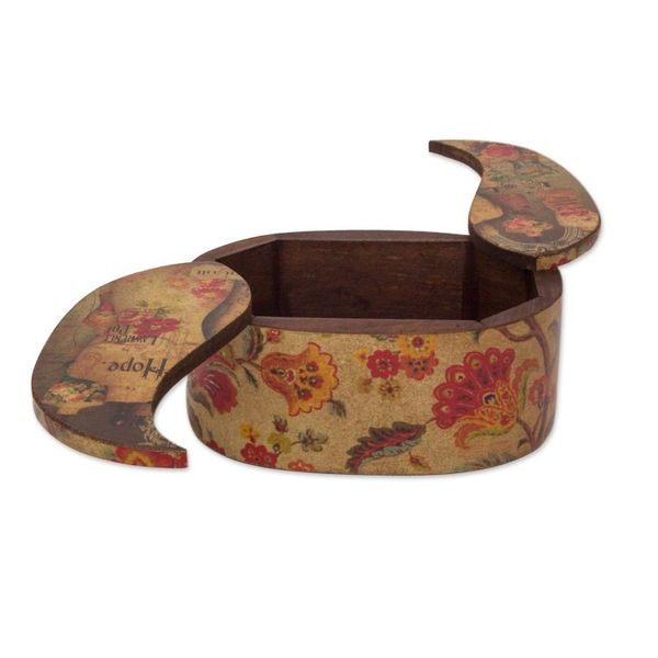 Alternate image for Oval Decoupage Victorian-Style Pinewood Treasure Box Memories