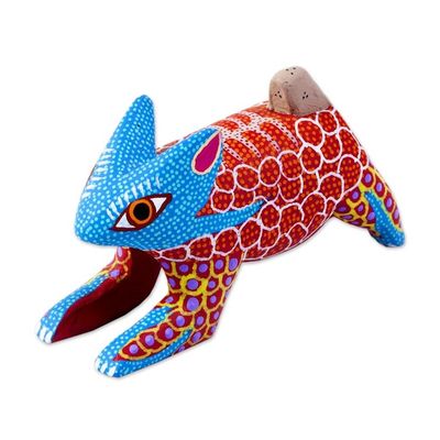 Alternate image for Wood Rabbit Alebrije Figurine Red Hare